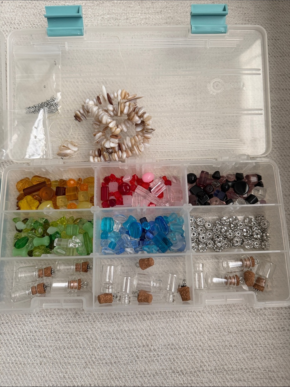 Jewelry Making Supplies- Beads, clasps, crimping beads, wire and bottle pendants - Picture 3 of 3